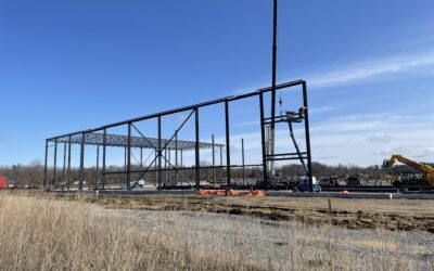 Steel is going up at 404 Logistics Park, Keswick